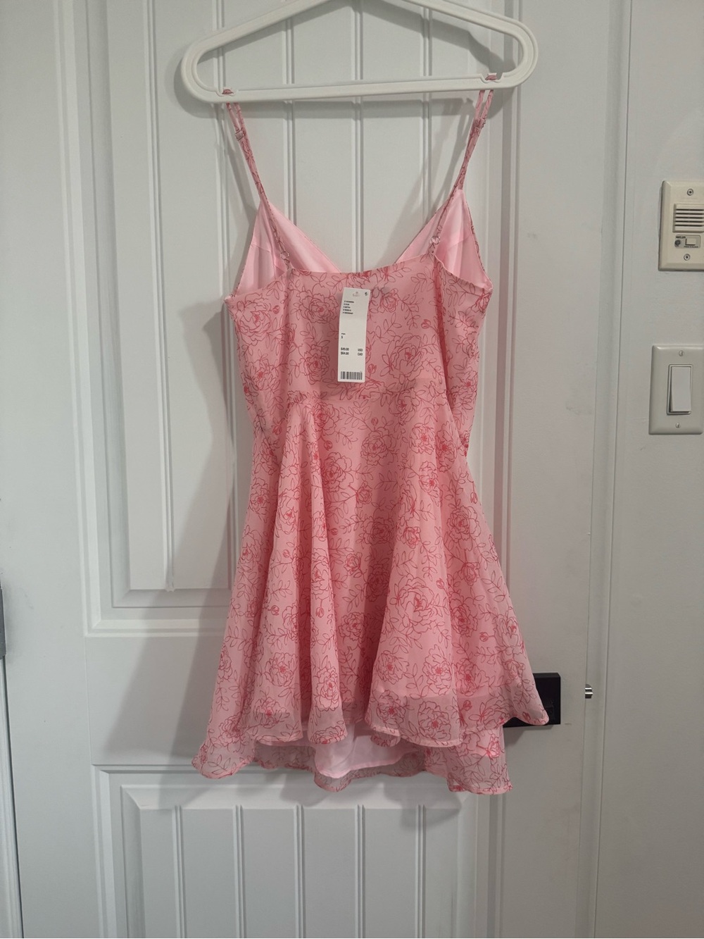 Urban Outfitters Pink Floral Spaghetti-Strap Mini Dress - Picture 3 of 4